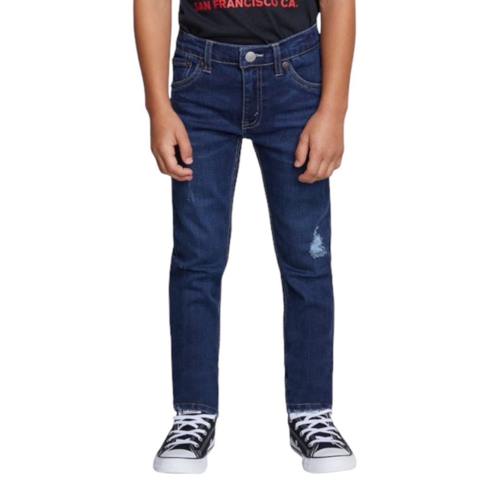 Levis 510 skinny distressed jeans. Size: 16 regular. Color: blue